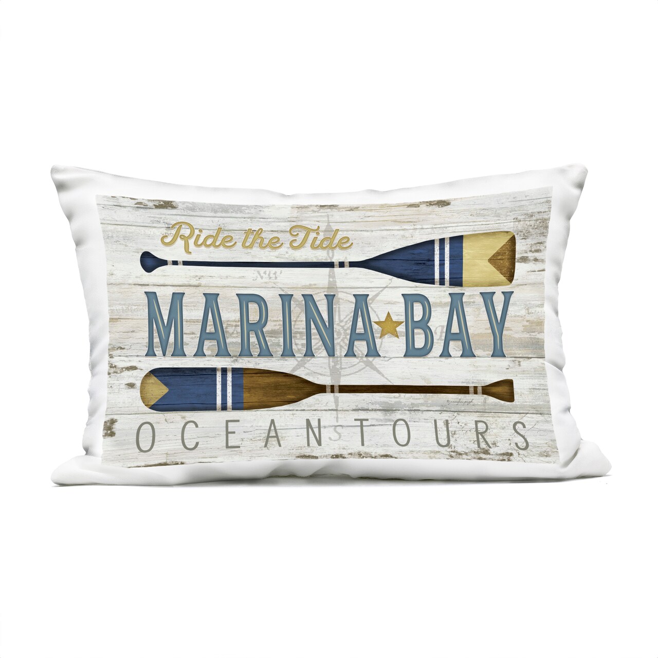 Stupell Industries Ride The Tide Marina Bay Outdoor Pillow, 14 x 7 x 20